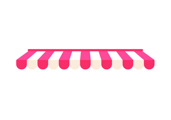 Stripe pink awning vector icon. Clipart image isolated on white background - obrazy, fototapety, plakaty