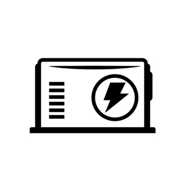 Backup generator glyph icon. Clipart image isolated on white background
