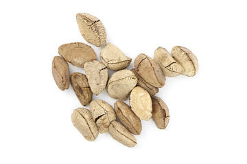 Brazil nuts or Bertholletia excelsa seeds isolated on white