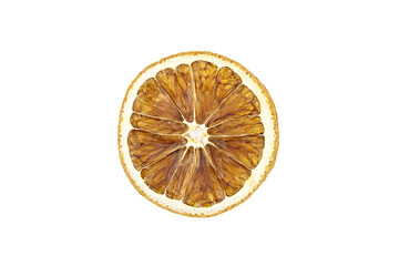 Dried orange fruit slice isolated on white