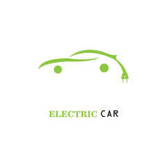 Electric car green car hybrid technology logo design
