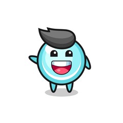happy bubble cute mascot character