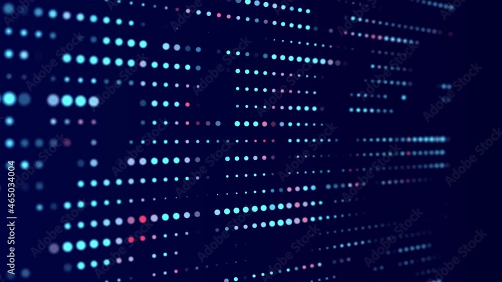 Poster digital background with movement of glowing particles. complex technologies of big data. 3d renderin