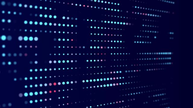 Digital background with movement of glowing particles. Complex technologies of big data. 3D rendering.