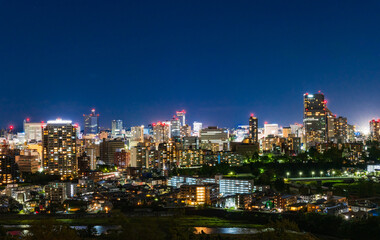 仙台城跡から望む市内中心部　夜景