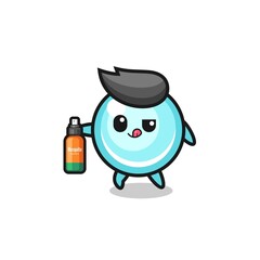 Obraz premium cute bubble holding mosquito repellent