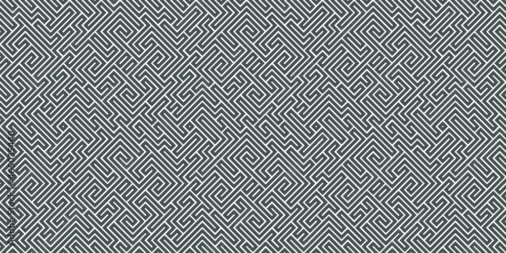 Aufkleber abstract seamless line maze pattern. labyrinth background. geometric irregular backdrop. vector.