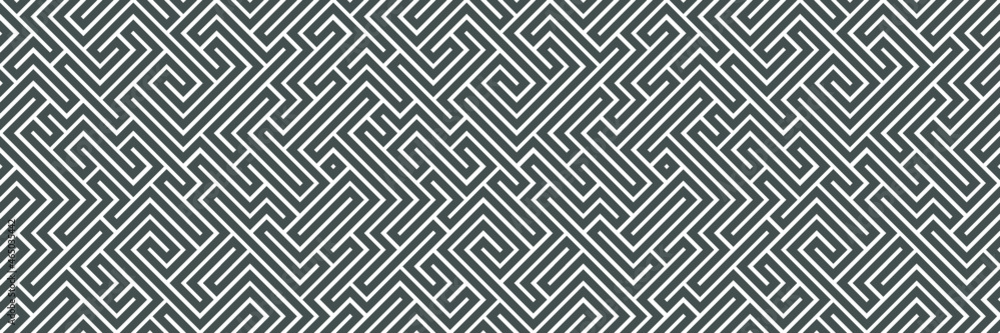 Aufkleber abstract seamless line maze pattern. labyrinth background. geometric irregular backdrop. vector.