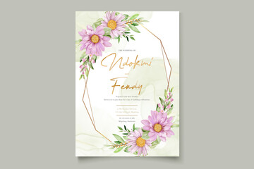 hand drawn daisy watercolor background card set