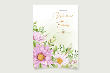 hand drawn daisy watercolor background card set