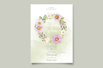 hand drawn daisy watercolor background card set