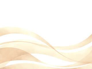 ベージュの帯状のウェーブ背景素材イラスト手描き水彩風