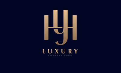 Fototapeta na wymiar Alphabet YH or HA luxury initial letters brand monogram logo template