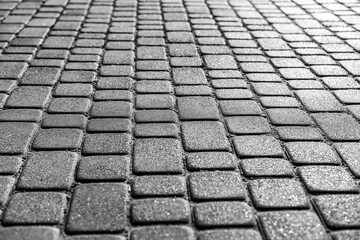 Brick stone street road. Pavement abstract texture.