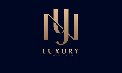 Fototapeta na wymiar Alphabet YN or NA luxury initial letters brand monogram logo template