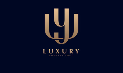 Fototapeta na wymiar Alphabet YU or UA luxury initial letters brand monogram logo template