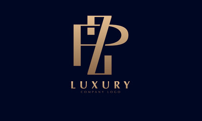 Fototapeta na wymiar Alphabet ZP or PA luxury initial letters brand monogram logo template