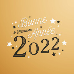 Fototapeta premium Bonne et heureuse année 2022 - Carte de voeux