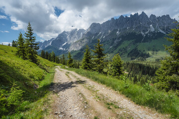 Hiking trail around Wilder Kaiser mountains, Tirol - Austria