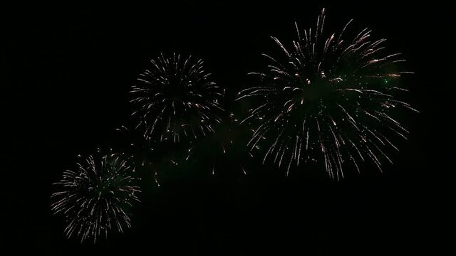 Colorful fireworks exploding with shining in annual festival