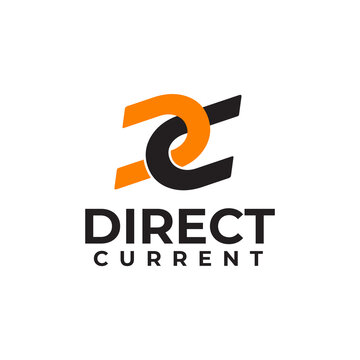 DC letter initial app logo design