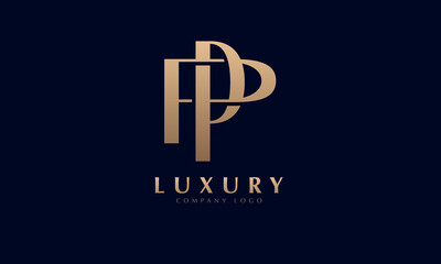 Fototapeta na wymiar Alphabet PP or PA luxury initial letters brand monogram logo template