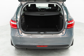 Clean, open empty trunk in the car SUV.