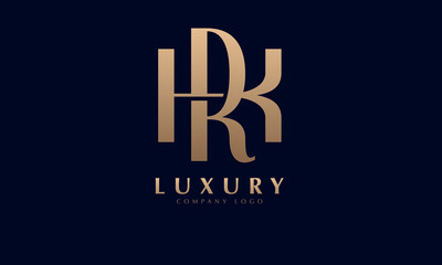 Alphabet RK or KA luxury initial letters brand monogram logo template