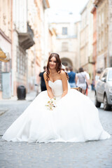 Naklejka premium Perfect european bride wedding day