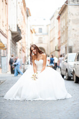 Perfect european bride wedding day