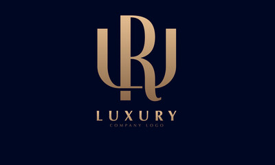 Fototapeta na wymiar Alphabet RU or UA luxury initial letters brand monogram logo template