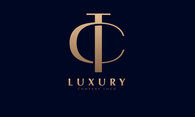 Alphabet TC or CA luxury initial letters brand monogram logo template