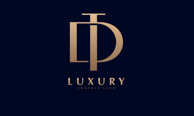 Alphabet TD or DA luxury initial letters brand monogram logo template