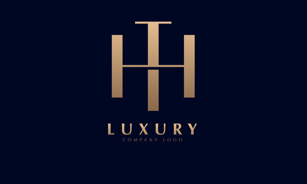 Alphabet TH or HA luxury initial letters brand monogram logo template