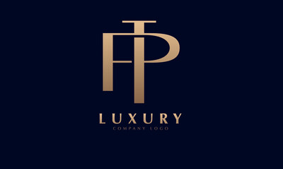 Alphabet TP or PA luxury initial letters brand monogram logo template