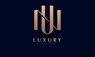 Alphabet UN or NA luxury initial letters brand monogram logo template