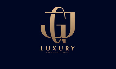 Alphabet GJ or JA luxury initial letters brand monogram logo template