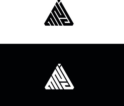 warning triangle sign vector MNJ MONOGRAM LOGO