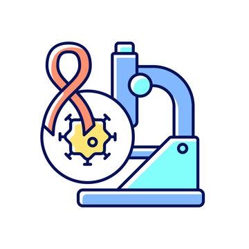 Cancer Clinical Trials RGB Color Icon. Development In Cancer Treatment. Medical Oncology. Improve Outcome For Tumor Patients. Research Studies. Isolated Vector Illustration. Simple Filled Line Drawing