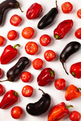 Fresh vegetables background top view