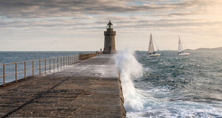 Guernsey Lighthouse - Stormy Seas