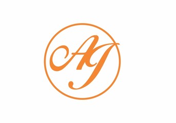 Modern shape of AJ initial letter