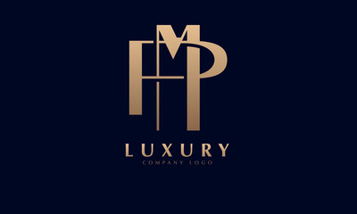 Alphabet MP or PA luxury initial letters brand monogram logo template