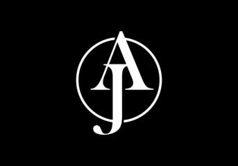 Modern shape of AJ initial letter