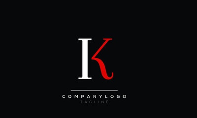 Abstract Letter Initial IK KI Vector Logo Design Template