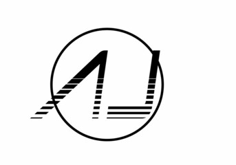 Modern shape of AJ initial letter