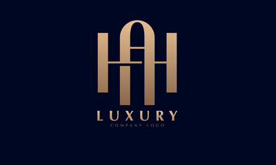 Alphabet AH or HA luxury initial letters brand monogram logo template