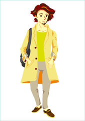 おしゃれな若い男性のイラスト