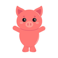 Obraz na płótnie Canvas pig kawaii cute