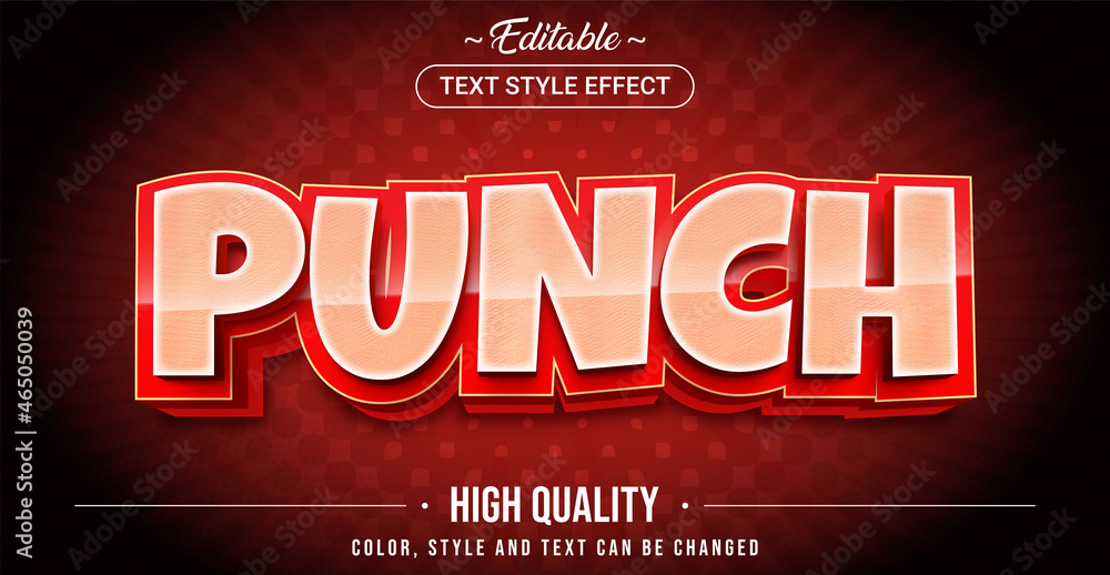 Poster Editable text style effect - Punch text style theme.
